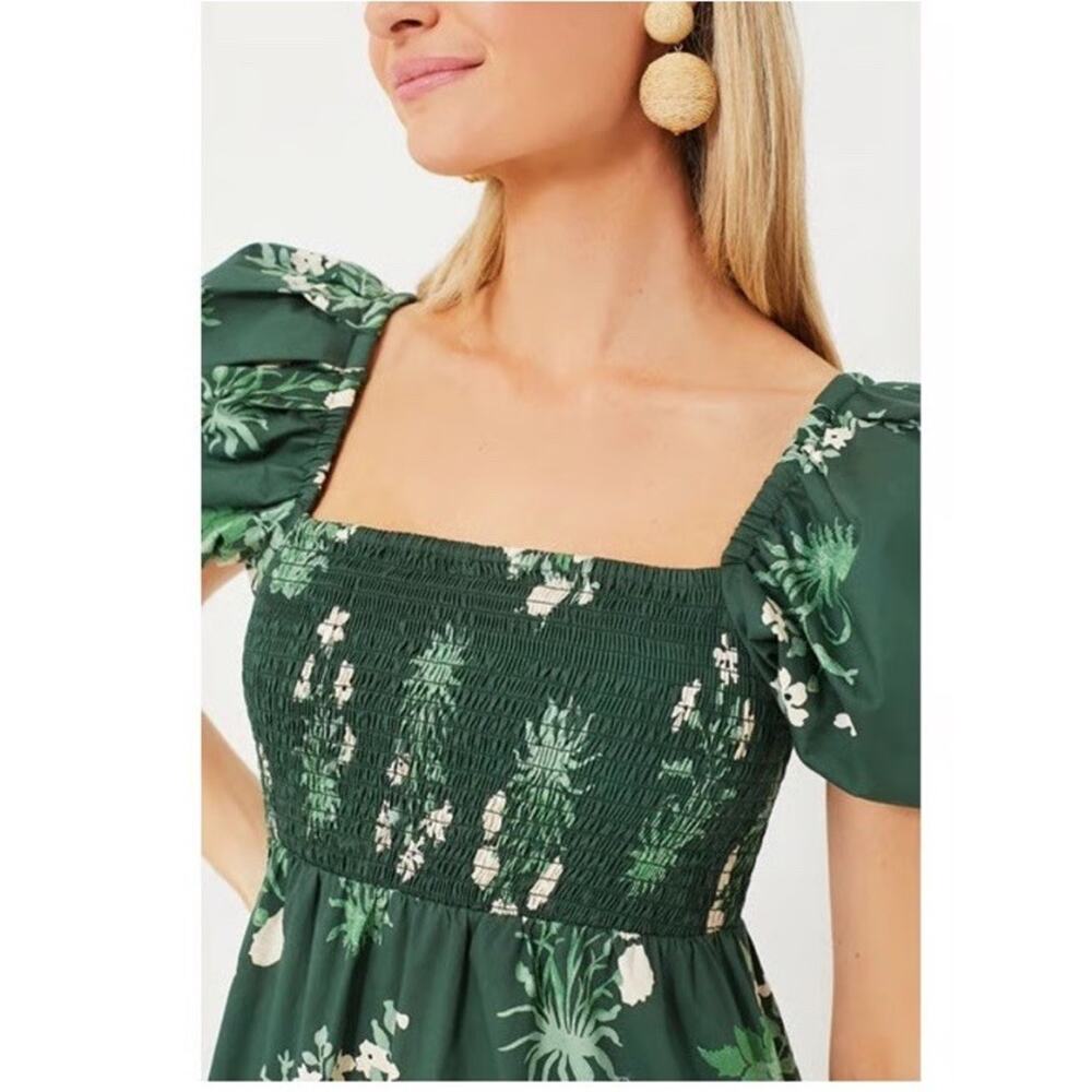 Tuckernuck Viridian Stamped Bouquets Gabrielle Dress L – Floral Maxi Boho - Picture 9 of 11